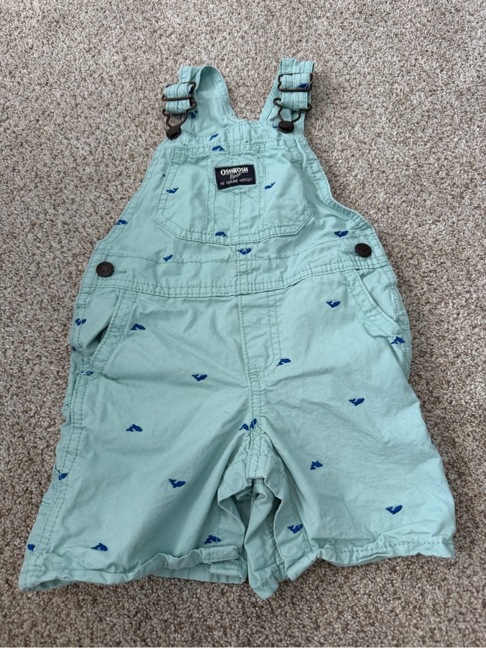 Oshkosh Blue Shortalls with Whales